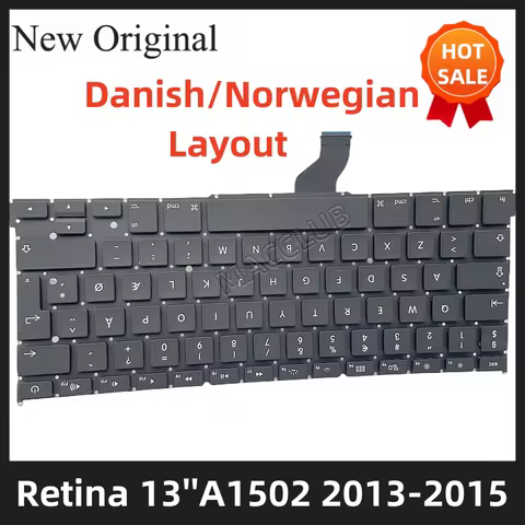 A1502 Danish Norwegian UK DK Layout Keyboard for Macbook Pro Retina13'' A1502 2013 2014 2015 EMC2678