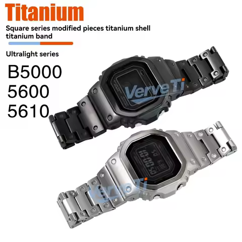 Ultra-Lightweight Titanium Alloy Case + Band for Casio DW-5600 GW-M5610 GW5000U GMW-B5000 Titanium C