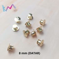 8mm Gold Cufflinks Guava Pin Nail Safety SnapRing