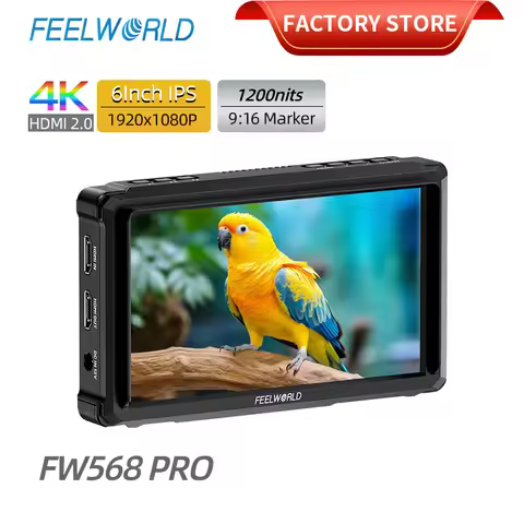 FEELWORLD FW568 PRO 6 Inch 1920X1080 Resolution 1200nit Camera Field DSLR Monitor, 3D LUT On Camera 