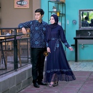 Baju Couple Batik Pasangan Muslim Terbaru Gamis Sarimbit Pesta Modern