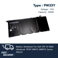 แบตเตอรี่ Battery Notebook Dell PW23Y (สำหรับ Dell XPS 13 9360 Ultrabook TP1GT RNP72 0RNP72)  รับประ