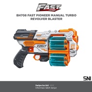 Fast Pioneer - Manual Turbo Revolver Blaster / Children's Shooting Toy Foam Bullet Dart Gun