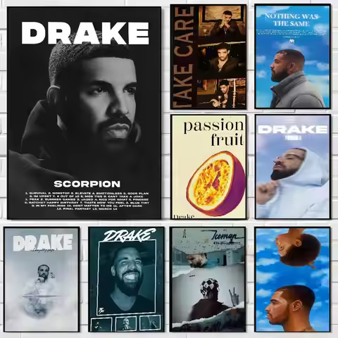 Rapper Drake Hip Hop Album Self-adhesive Art Poster Whitepaper Prints Posters Artwork Aesthetic Art 