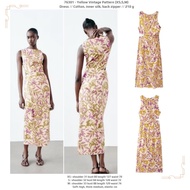 76301 - Yellow Vintage Pattern (XS,S,M) - Dress