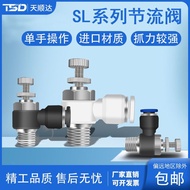 Cylinder Pneumatic Speed Regulating Valve Throttle Valve Joint SL4-M5 SL6M5 6-01 8-01 10-02 12-03/4