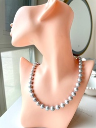 串鏈 天然海水珍珠 真多麻 純銀元寶扣