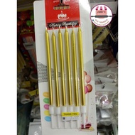 Gold Birthday Candles 6pcs Lilin Birthday Happy Birthday Gold Candle