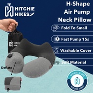 Hitchie A088 H-Shape Portable Inflatable Air Pump Travel Neck Pillow Headrest U Shape - Bantal Angin