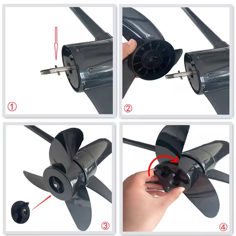 Solar Marine Outboard Electric Motor Replacement Propeller Kit for 18lbs 28lbs 40lbs 50lbs 60lbs 88l