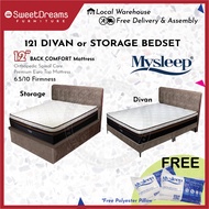 121 Storage Bed | Divan Bed | 12" Back Comfort Mattress Bedset Package