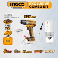 Ingco 2pcs Cordless Combo Kit 20V Li-Ion Brushless Cordless Drill & 15W Coffee Grinder Set COSLI2403