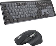 Logitech MX Mechanical Full-Size Illuminated Wireless Keyboard, Clicky, and MX Master 3S Performance