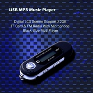 เครื่องเล่นเพลง MP3 USB ขนาดเล็ก,หน้าจอแอลซีดีแบบดิจิตอลรองรับ32การ์ด GB TF และวิทยุ FM พร้อมไมโครโฟนสีดำสีน้ำเงินเครื่องเล่น Mp3