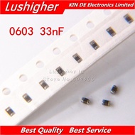 100pcs 0603 33nf 333K 33000pf 50V X7R 10% SMD Ceramic Capacitor MLCC