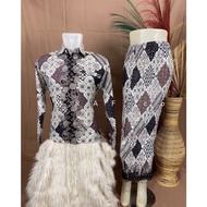 Batik couple/baju batik couple/batik set/batik Long Sleeve/Skirt set