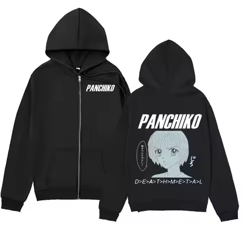 Rock Band Panchiko DEATHMETAL Album Zipper Hoodies Gothic Vintage Zip Up Hooded Sweatshirts Men Wome