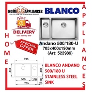 BLANCO ANDANO 500/180 U STAINLESS STEEL SINK