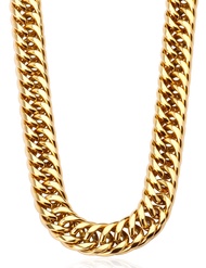 AILPIWE Gold Cuban Link Chain for Women Men, 9mm 18K Gold Plated Chunky Cuban Curb Link Chain Choker