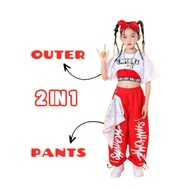 FREEYA Korean Style Kpop Dance Outfit Set for Girls Ages 3-14 Dance Costume/