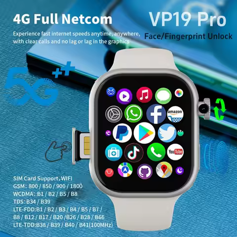 VP19 Pro Android Touch ID 5G Smartwatch 1580Mah Battery Smartwatch With 800W Pull-out Camera Free Do