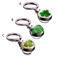 san* Luminescent 4 Clover Leaf Keychain Best Friend Keychain Charm Girl  Idea
