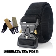 Tactical Army Belt Men Military Metal Buckle Belt 145cm Plus Size Adjustable Length Outdoor Training Nylon Belt Accessories
