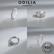 ODILIA JEWELRY Silver For Original Perak Adjustable 純銀戒指 Sterling Korean Ring Accessories Vintage Women Perempuan Cincin 925 M043