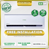 EVEREST+jV+3.0HP)tF;Inverter+qH@ug@Split+Sj@Type+AZ@Aircon/+Ek@with+xK@1st 10ft. Installation/ Heal