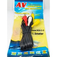 RCA to RCA Cable 1.5m / AV VIDEO Cable 1.5m / RCA Cable 3in3