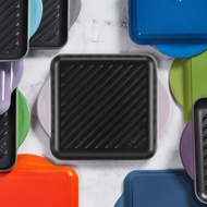 LE CREUSET琺瑯鑄鐵雙耳正方鐵烤盤/ 24cm/ 薰衣草