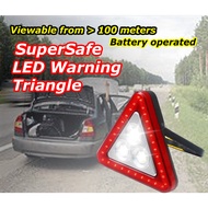 Automotive emergency WARNING TRIANGLE with Bright flashing LED light and torch light