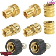 TYLER 2/4/8Pcs Pressure Washer Adapter Set, 3/8'' Quick Connect 3/4" Quick Release Quick Connect Kit, Durable Rust-proof Brass M22 Swivel Pressure Washer Connector Male