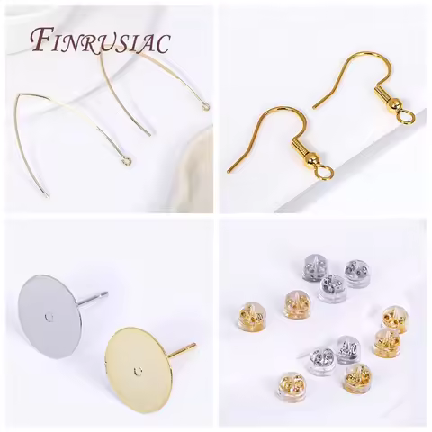18K Gold Plated Earring Settings Jewelry Findings,Earring Hoops Ear wire/Earring Stopper Nuts/DIY Ea