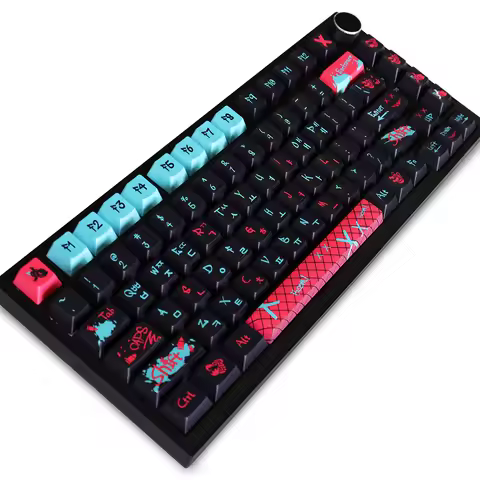 Jinx Korean Cherry Profile PBT 129 Keys Five Side Dye-Sub Keycaps for GH60/GK61/GK64/84/87/96/104/10