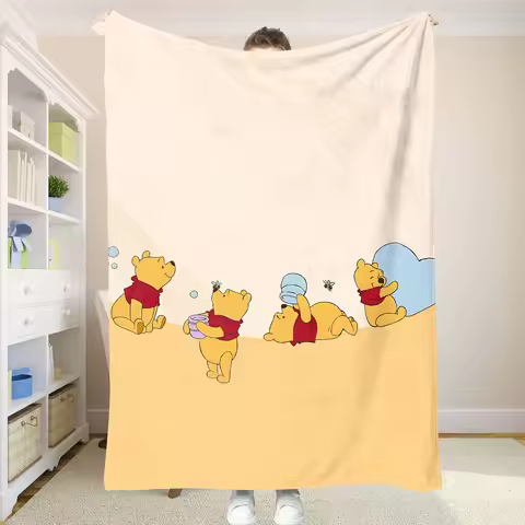 Blankets Strawberry Bear and Winnie the Pooh Double Blanket Summer Comforter Bed Bedspread Anime Hom