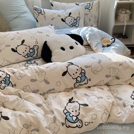 Four-Piece Set Pacha Dog Quilt Cover Dormitory Single Bed Cartoon Cotton Bed Three-Piece Set Pure Co