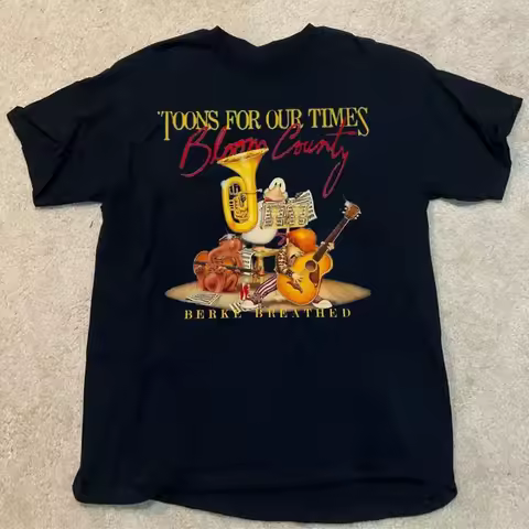 Bloom County Äòtoons For Our Times Black T Shirt 8D601
