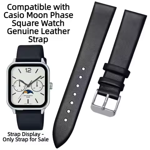 20 Soft Thin Cowhide Watch Strap For Casio Small Square Moonphase MTP-M305 MTP-M300m/M300D Men women
