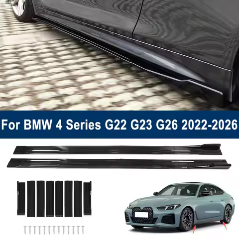 For BMW 4 Series G22 G23 G26 22-26 Car Side Skirt Splitters Extended Side Spoiler Sport Body Kit Bum
