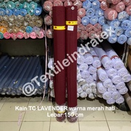 ( per setengah meter ) kain katun jepang merah hati marun maroon TC LAVENDER meteran ECERAN bahan ba