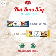 Emco (NO ADDED SUGAR) Nut Bar Chocolate & Sea Salt / Cholate & Banana 35g