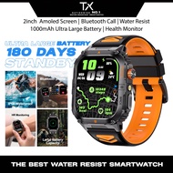 TX-K12W Smart Watch Water Resist 2.01inch Square Screen Heart Rate Blood Pressure Sport Health Smart
