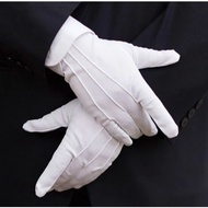 Ready WGBU groom's gloves butler waiter pramugration paskibra white black segaran