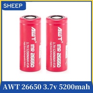 AWT 26650 3.7v 5200mah rechargeable li ion battery
