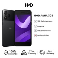 【New】HMD Asha 305 Lite Smartphone|100+Selected-Apps |AOSP Android OS Easy-Use |Fraud-Prevention| Ant