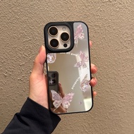 case for iphone X xsmax 11 12 13 14 15 16 Pro Max Plus Series butterfly pattern transparent tpu mirr