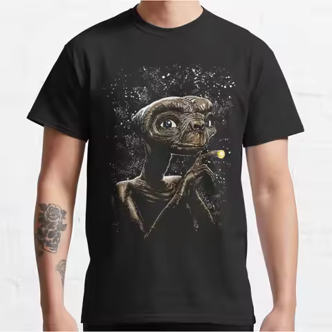 PHONE HOME! Funny The Extra Terrestrial 80s Horror movie Alien E.T. Sci fi Short-sleeve crewneck T-s