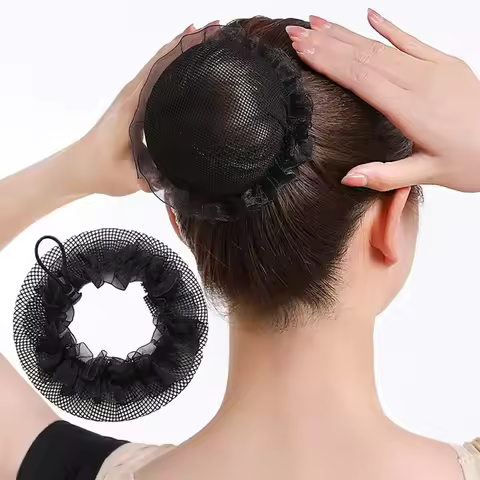 Round Bun Nets Stretchable Invisible Nylon Hair Net Reusable Elastic Mesh Suitable for Ballet Dance 