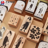 CHINK Wood Stamp, Vintage Handmade Rubber Stamps, Creative Charming DIY Wooden Stamp DIY Scrapbookin